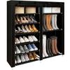 Shoe Cabinet Fabric for Shoes and Boots with Zipper Doors Nyana Home 110x120x30cm