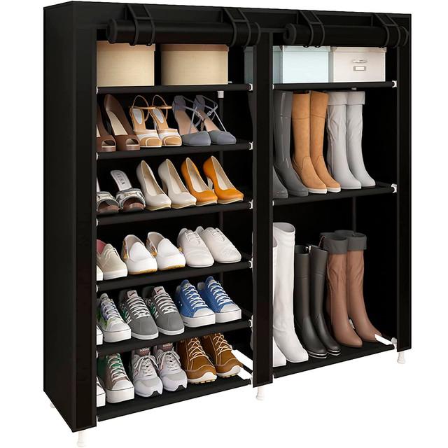 Shoe Cabinet Fabric for Shoes and Boots with Zipper Doors Nyana Home 110x120x30cm