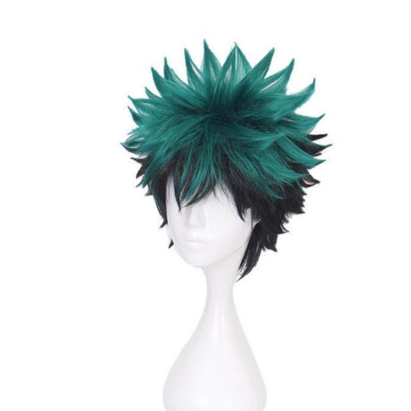 Green Black Short Wig My Hero Academia Midoriya Izuku Cosplay Costume Boku No Hero Academia Heat Resistant Hair Men Women Wigs