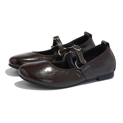 Модная обувь Мэри Джейн AIYUQI 2025 Новая женская обувь на плоской подошве Нескользящая Большого размера Натуральная кожа Балетки для женщин