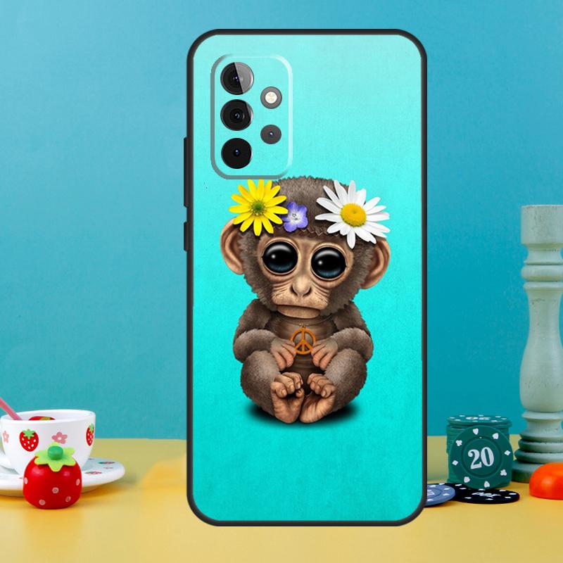 Чехол с обезьяной, гориллой, обезьянкой для Samsung Galaxy A35 A26 A16 A05 A55 A15 A32 A12 A22 A52 A54 A34 A14 A56 A36 A13 A53