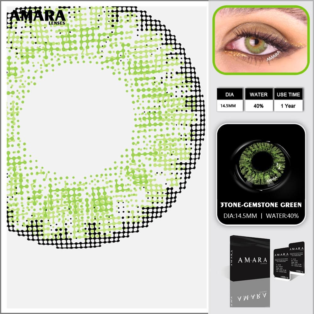 AMARA LENSES 1 Pair 3TONE Soft Color Contact Lens Natural Looking Contactlens Eye Cosmetic Lenses
