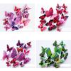 New Style 12Pcs Double Layer 3D Butterfly Wall Stickers Home Room Decor Butterflies For Wedding Decoration Magnet Fridge Decals KTY