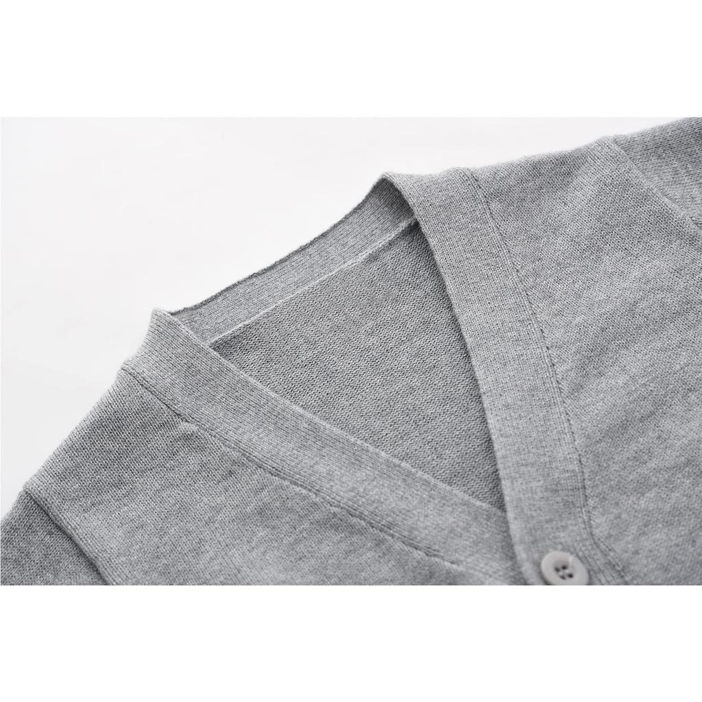 Детский вязаный хлопковый кардиган с длинным рукавом для школы, простой школьный свитер с V-образным вырезом для мальчиков, пальто, размер L, размер 140, Chéris