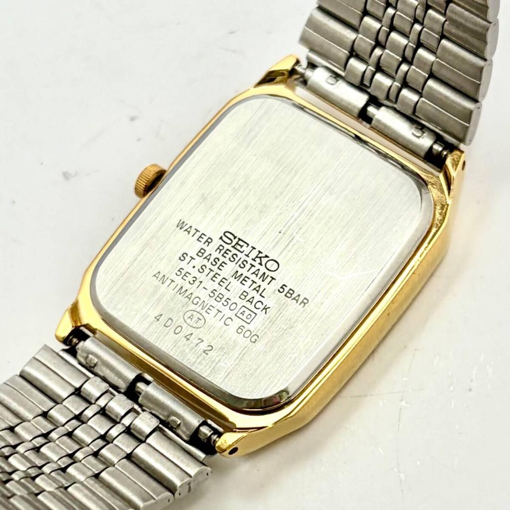 SEIKO Spirit Прямоугольные часы 4D0472 [Новая батарея] Мужские 5E31-5B50