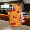 Матовый тонкий чехол для телефона с принтом вишневого банта для iPhone 16 Pro Max 15 Plus 14 Pro 13 12 11 TPU кожаная текстура мягкий противоударный бампер