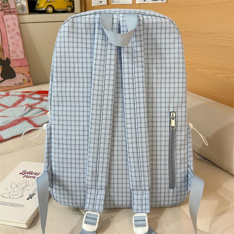 Кампусный школьный рюкзак в клетку, рюкзак большой вместимости для путешествий, легкий