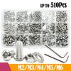 A2 304 Stainless Steel Screw Hex Socket Screw Nut Washer M2 M3 M4 M5 M6 Hexagon Metric Thread Machine Allen Bolt Assortment Kit