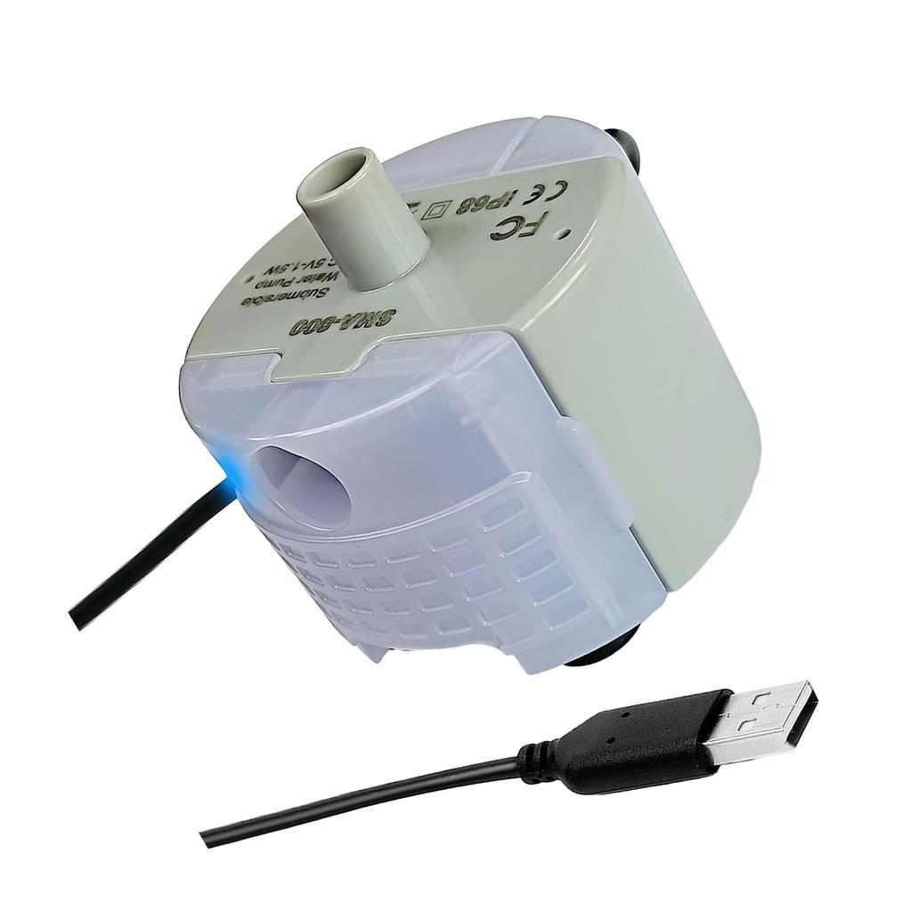 USB-интерфейсный насос для питьевых фонтанов для домашних животных, аквариумный насос с двигателем SMA-800, бесшумный, со светодиодной подсветкой