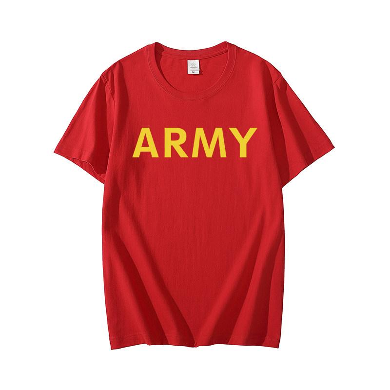 2026 US ARMY Printed T-shirt for Army Physical Training, Crew-neck Short-sleeved Pure Cotton Military-themed Tactical Clothing