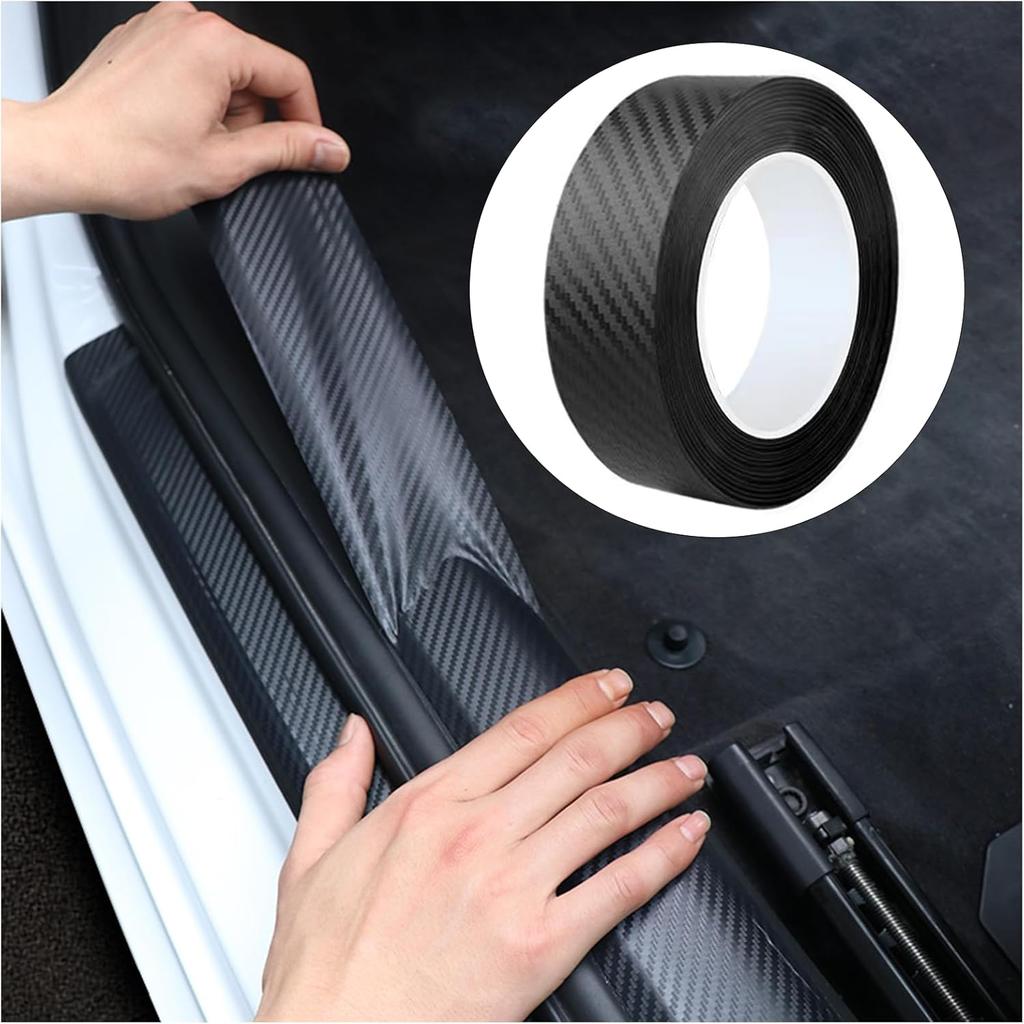 Carbon Fiber Vinyl Wrap for Cars Door Protector Edge Guards 0.5mm Thick 33ft Length Multi Width Options Universal Fit Hood Trunk Dashboard Motorcycle