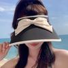Cute Butterfly Bow Sun Hat Elegant Wide Brim Uv Protection Outdoor Travel Cap Women