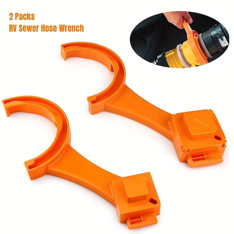 2Pcs RV Sewer Hose Wrench 3/4inch RV Sewer Fitting Wrench Set Plastic RV Sewer Hose Connection Wrench Multi-purpose Sewer Covers