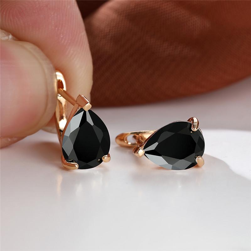 Милые женские серьги-кольца с голубым цирконом для женщин, маленькие, золотистого цвета, свадебная бижутерия