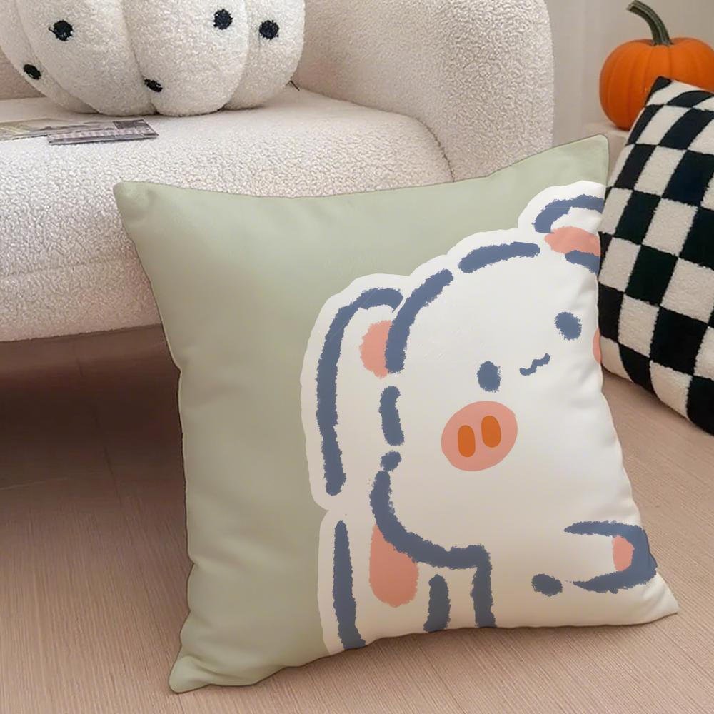 Cute Surprise Animals In The Twelve Zodiac Signs Cushion Cover Throw Pillow Cover Hidden Button Durable Polyester Chair Cushion