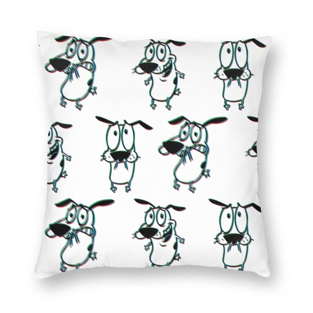 CCourages Cowardly Dog Cute Pillowcase Soft Polyester Cushion Cover Decorations Throw Pillow Case Cover Seater Square Xcm