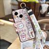 Silicone Ring Phone Case For Tecno POP9 4G/Spark GO 1/KL4 Cute Kickstand Wristband Soft Case Waterproof Wrist Strap
