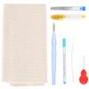 Набор для вышивания Punch Needle DIY Толстая шерстяная пряжа с латунной иглой Набор инструментов с ножницами