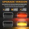 Gempro LED Dually Fender Side Marker Lights For 2015- Chevy Silverado GMC Sierra 2500 3500 Amber Red Dual Rear Wheel Bed Marker Lamps, Smoked Len