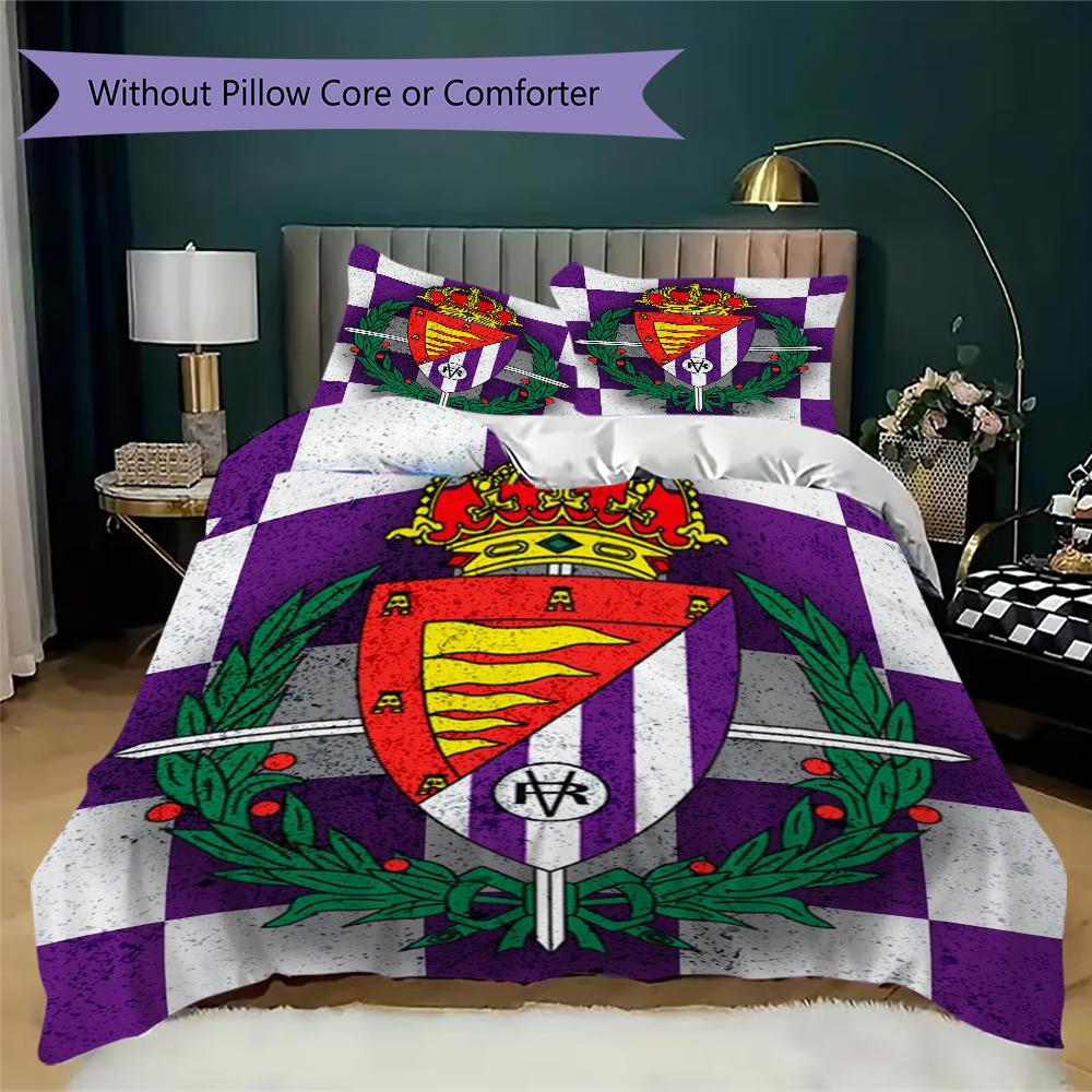 Real Valladolid Pattern Bedding uilt Set uilt Cover Pillowcase Home Decoration Birthday Gift (1 * duvet cover + 2 * pillowcase without core)