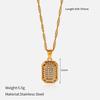 316L Stainless Steel Necklace Luxury Premium Sweater Chain Diamond Inlaid Water Drop Pendant Clavicle Chain Titanium Steel Jewelry