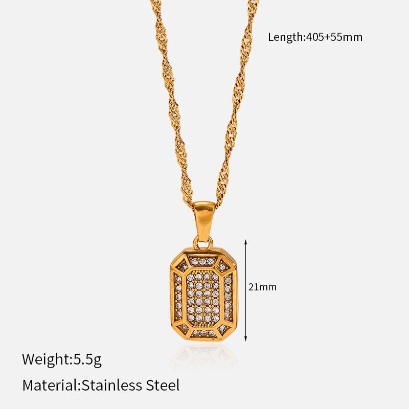 316L Stainless Steel Necklace Luxury Premium Sweater Chain Diamond Inlaid Water Drop Pendant Clavicle Chain Titanium Steel Jewelry