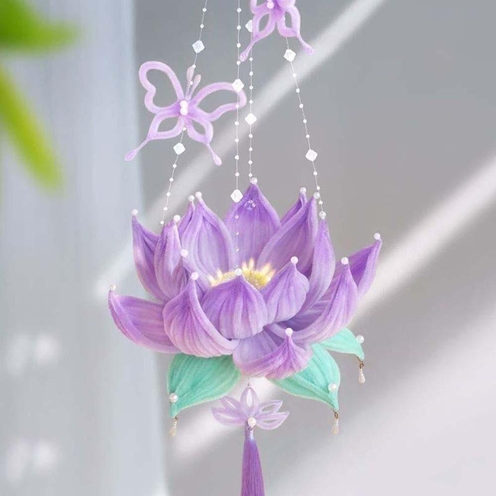 Glowing Lotus Lantern Luminous Handheld Light Chinese Lantern Flower Lamp  Family Activity