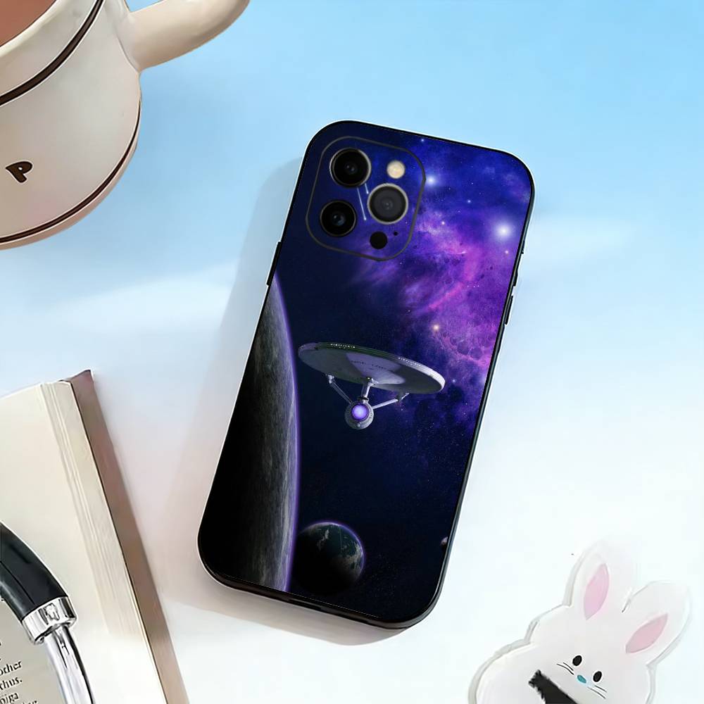 S-Star Trek Ships Phone Case For iPhone 17,16,15,14,13,12,11 Plus,Pro Max,XS,Soft Silicone Black Cover
