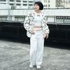 New MLB Old Flower Velvet Jackets Unisex Cream 3AFDM0226-50CRS
