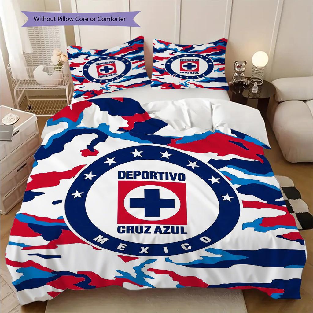 Постельное белье с узором Cruz Azul Комплект одеял Покрывало Наволочка Домашний Декор Подарок на День Рождения (1 пододеяльник + 2 наволочки, без наполнителя)