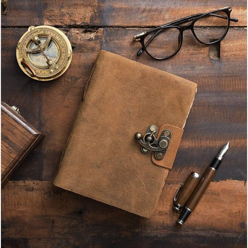 Винтажный кожаный журнальный журнал Shadow Grimoire, антикварный бумажный замок Deckle, 7X5