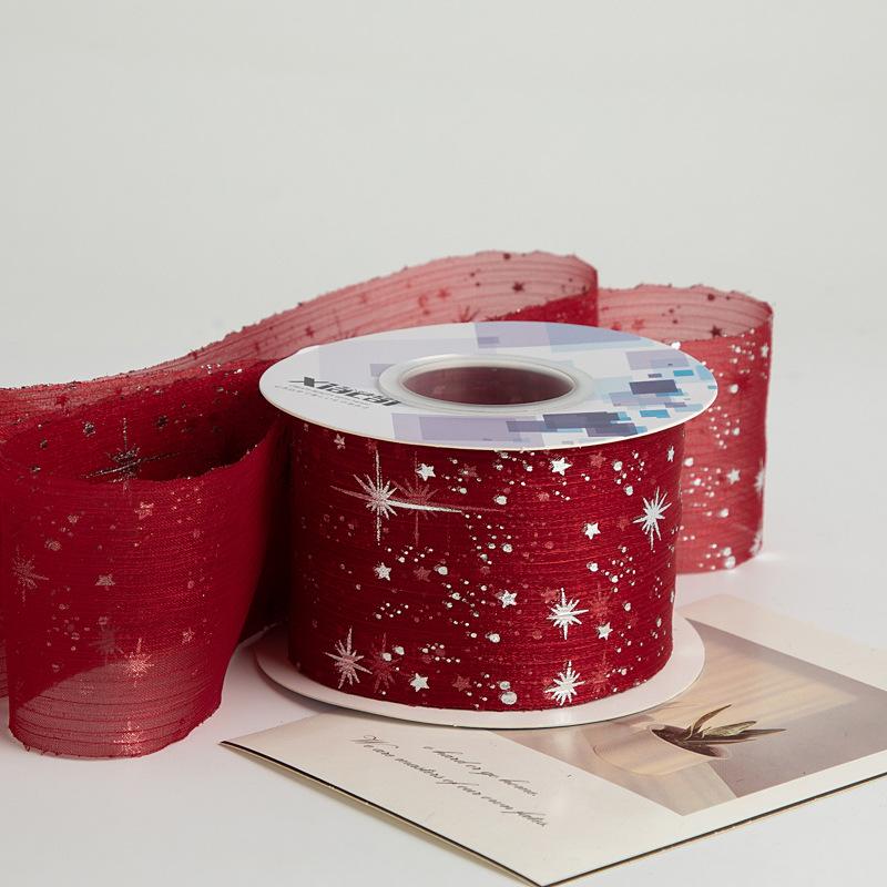 Высококачественная пряжа, плетение, аксессуары для волос, одежда, цветочная упаковка, аксессуары, лента, бант, лента, звездное небо, плиссированная лента