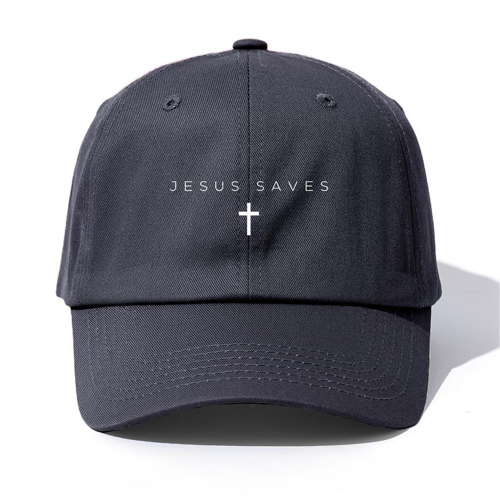 Кепка с принтом JESUS SAVES для взрослыхМинималистичный Ретро Стиль Повседневная Мягкая Регулируемая Кепка ПапыИдеально Как Подарок