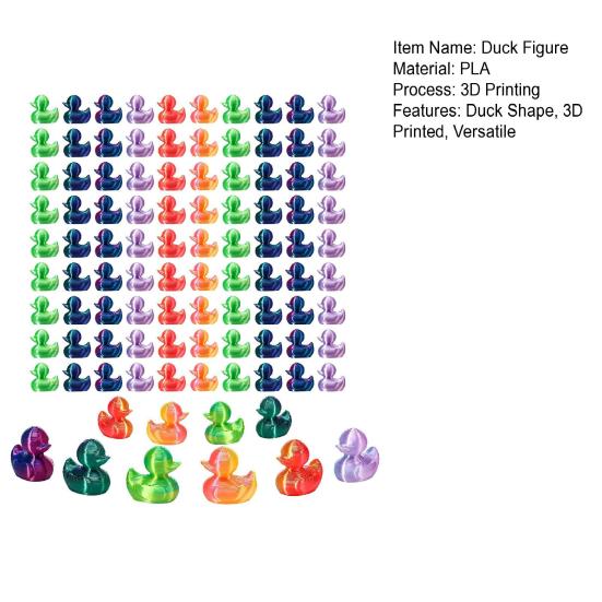 100Pcs 3D Printed Mini Duck Figures Realistic Design DIY Craft Mini Duck Figurine Fairy Tale Garden Decoration