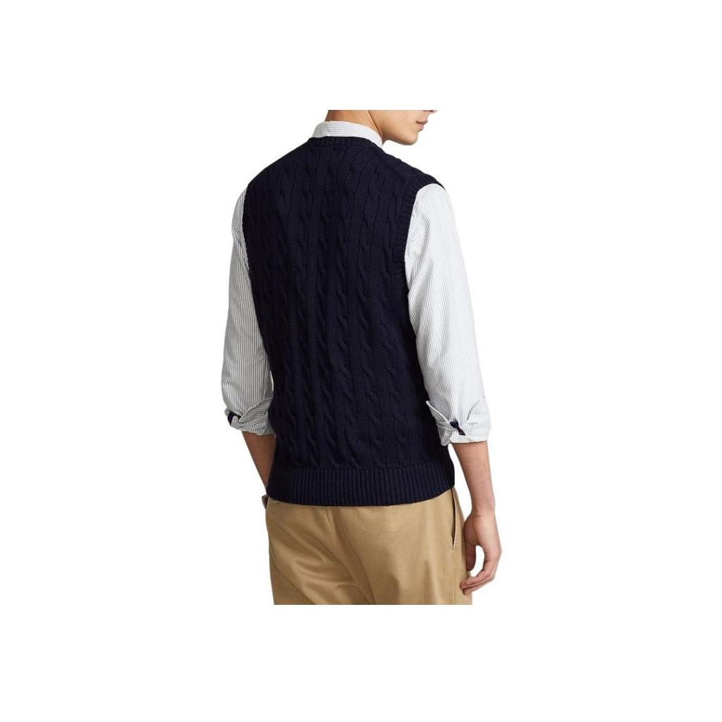 Polo Ralph Lauren Logo Embroidered V-Neck Sleeveless Tank Top Men Tops Blue MNPOSWE1CM20038-BLUE