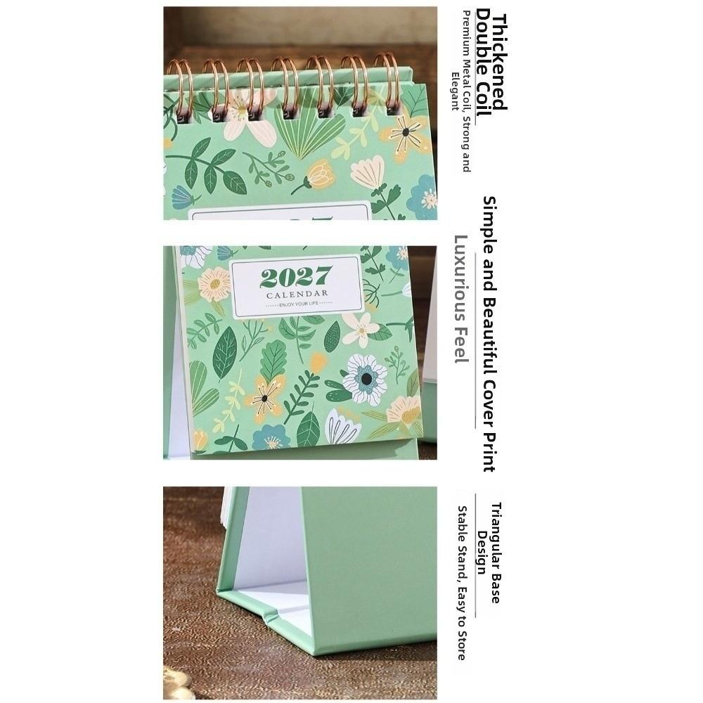 Coil 2027 Desk Calendar Floral Pattern Spiral Desk Calendar New Standing Calendar Desktop Planning