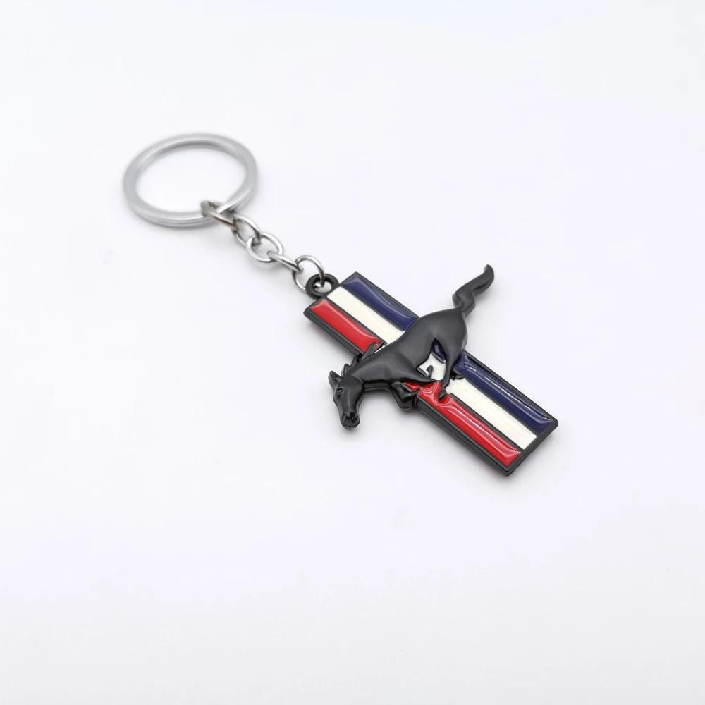 New 2026 Car Sticker Ford New 2025 Hot 1Pc Metal 3D Car Styling Keychain Running Horse Emblem Badge Keychain Keyring Key Chain f