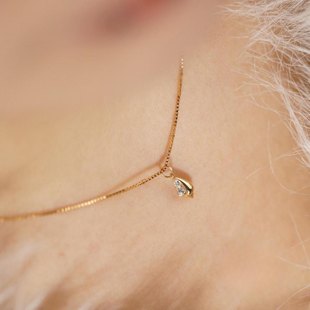 Посеребренная цепочка на ключицу с бриллиантами, покрытая 18-каратным золотом, для женщин