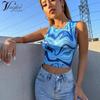 Marbled Print Crop Tank Top