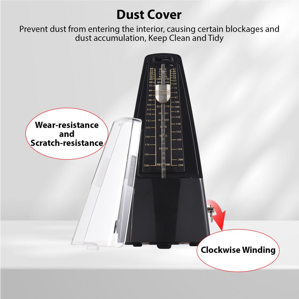 Mechanical Metronome Portable Metronome Adjustable Beat Speed Lightweight Loud Sound for Piano Guitar Drum Guzheng