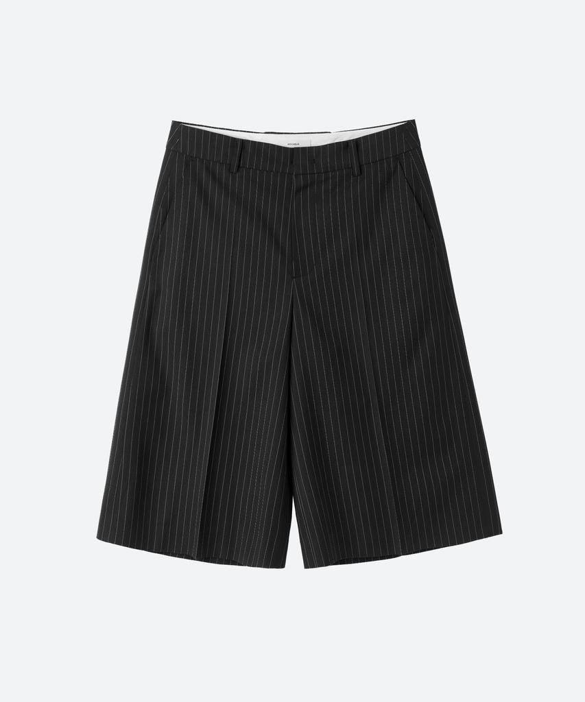 MOONSUN Unisex, Stripe Bermuda Slacks / Black