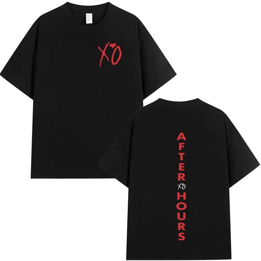 Поп-певец Артист The Weeknd Двусторонний Принт Футболка Мужская Одежда Футболка Эстетичная Хлопковая Футболка С Коротким Рукавом Свободная Уютная Футболка