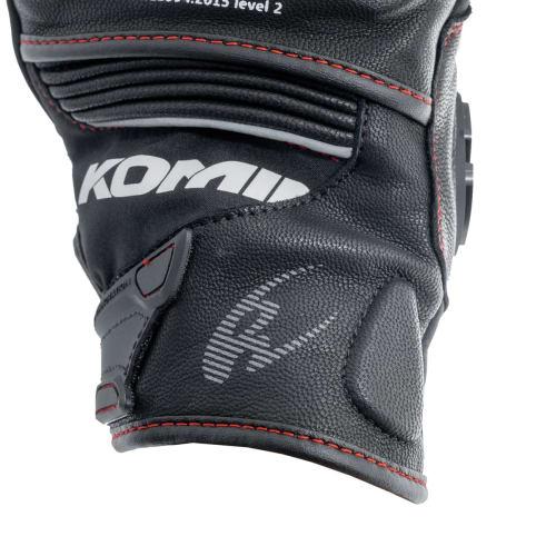 Komine GK-856 High Protect Leather Windproof Gloves for Motorcycles HG Dark Gray 3XL