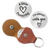 Stainless Steel Pocket Hug Token Holder Keychain Sturdy Leather Keyring Adornment for Motivation and Encouragement