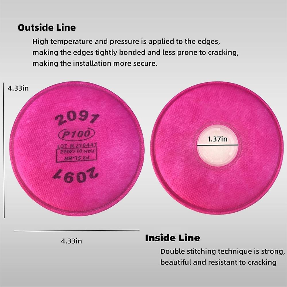 12 шт. Противоаэрозольные фильтры 2091 для 6200 6800 7200 720p 7502 7500 Держатель Розовый