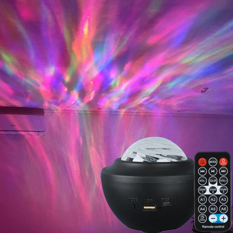 Светодиодный проектор северного сияния USB Aurora Starry Sky Lamp с Bluetooth-динамиком, пультом дистанционного управления и автоматическим вращением для декора спальни
