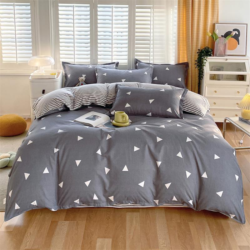 Cute Star Printed Bedding Set Skin Friendly Breathable Duvet Cover Comfortable Durable Quilt Cover For Single And Double Beds