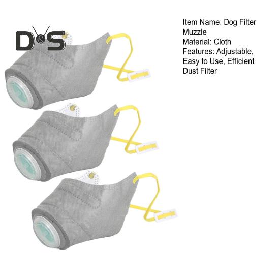 3 шт. многоразовый воздушный фильтр для собак, регулируемая противопылевая подушка для лица собаки, дышащий респиратор для домашних животных, намордник для больших и маленьких собак