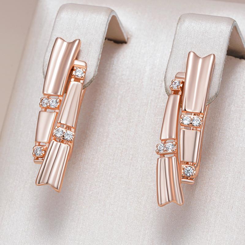 Серьги-капли цвета розового золота, этнические, для невесты, женские, модные, геометрические, с натуральным цирконом, аксессуары, повседневные, изящные ювелирные изделия