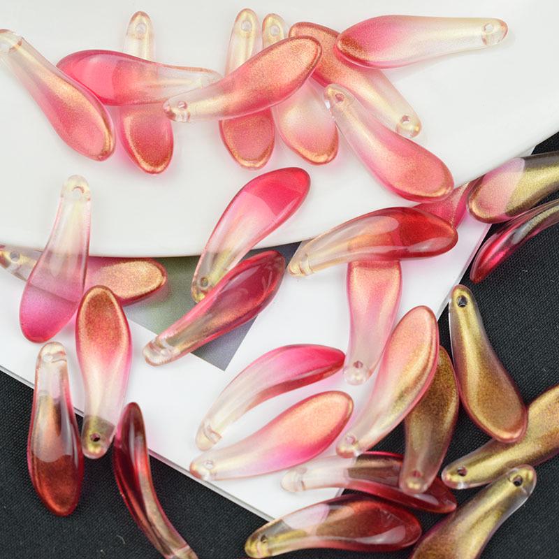 9*26 мм изогнутые лепестки хризантемы чешские стеклянные бусины для украшения головы ханьфу шпилька для самостоятельного изготовления